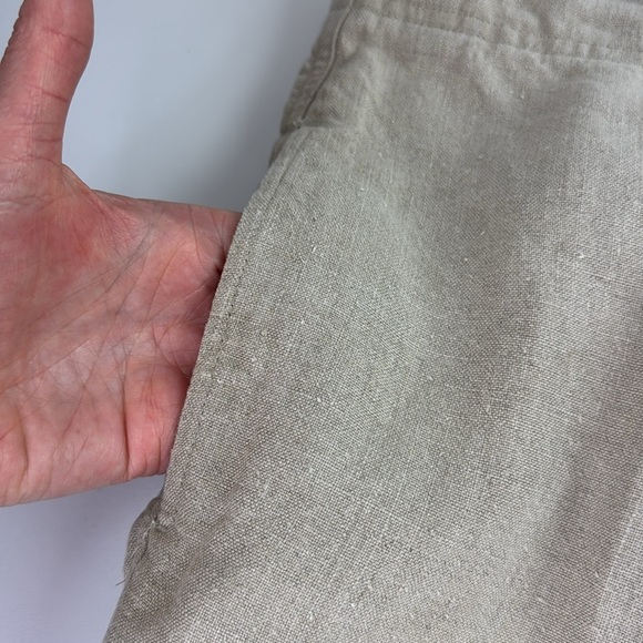 quickreflex Men's Linen drawstring relaxed zippered fly pants - Picture 3 of 13